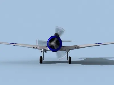 Curtiss H-75C Mohawk V13 China 3D model