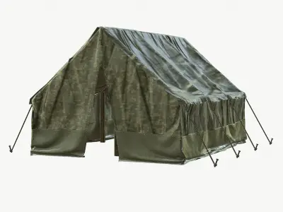 Tent PBR Game Ready camouflage Low-poly 3D model