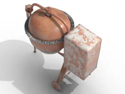 Worn Concrete Mixer High Poly 3D model