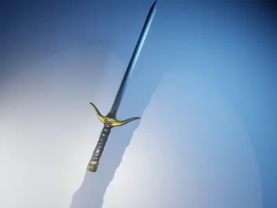 sword gold Low-poly 3D model