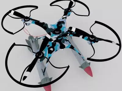 Military drone with rockets 3D model