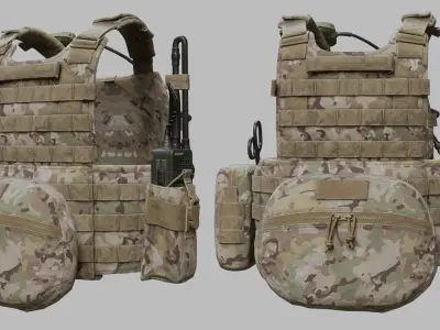 Tactical Vest Low-poly 3D model shop