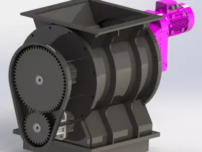 630 mm diameter airlock-rotary feeder 3D model