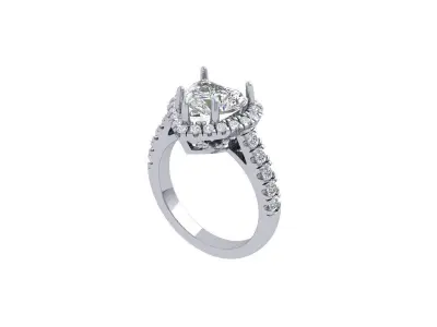 Heart Art Deco Ring 3D print model order