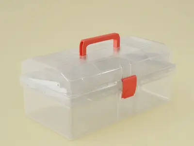 TOOLBOX PLASTIC TRANSPARENT RIGGED 3D model
