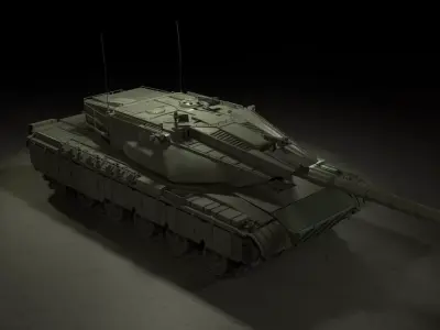 70s 80s Prototype Main Battle Tank Low-poly 3D model
