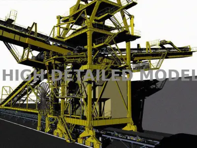 Stock pile of mining industrial installation 3D model