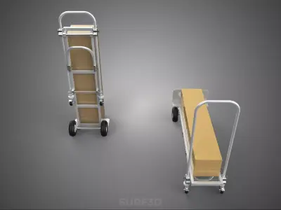 CONVERTIBLE FOLDABLE HAND TRUCK PLATFORM TROLLEY CART DOLLY BOX 3D model