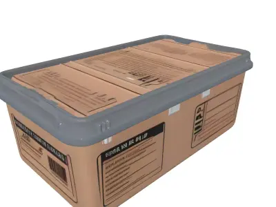Storage Box with Cardboard Insert Low-poly 3D model