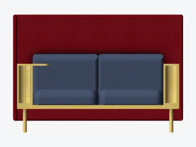 Sofa - Contemporary - Flame Work Shelf - Left - Armrest Shelf Low-poly 3D model