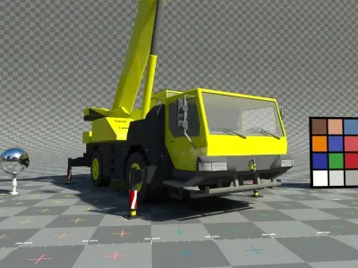 Mobile Crane - Rigged Low-poly 3D model