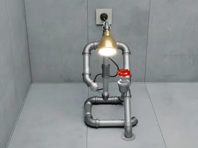 Pipe Decorative Lamp 2 3D model