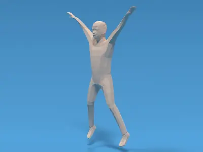 Low Poly Kid Jumping Jacks Low-poly 3D model