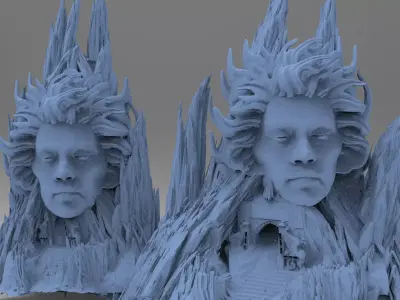 Fallen Angel cliffs 2 versions 3D model