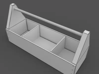Wooden Toolbox  3D model