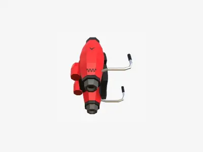 Jetpack Low Poly A02 - SciFi Character Design Low-poly 3D model