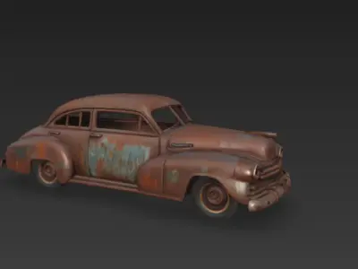 rusted junk car 3D model