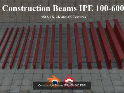 Construction Beams HEA and IPE PBR 3D Model Pack