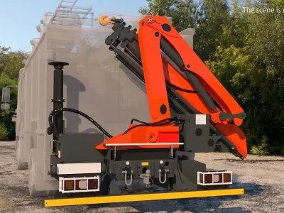 Telescopic Boom Crane Rigged 3D model