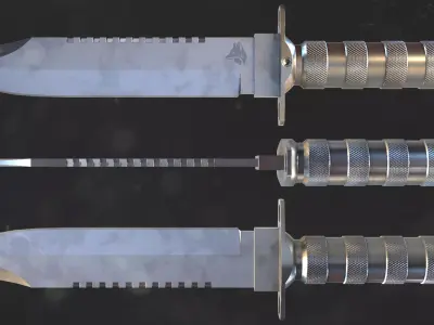 Combat Knife  Low Poly PBR Low-poly 3D model