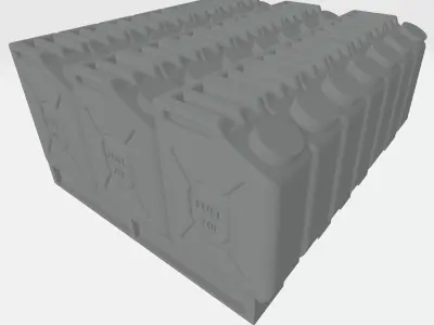 A pallet load of fuel Jerrycans Free 3D print model