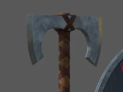 Axe and shield Free 3D model