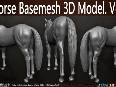 Horse Base-mesh 3D Model Vol 01 Low-poly 3D model