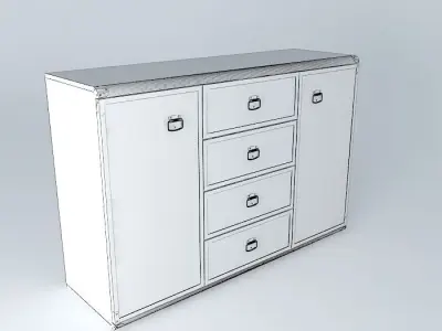 Indiana red pine shelf 3D model