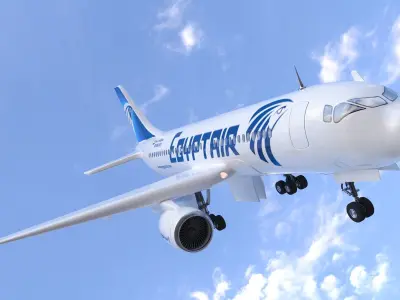 Airbus A320 200 3D model UV Egypt 3D model