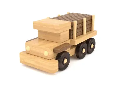 Wooden toy truck 33 3D model
