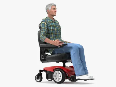  Elderly Man with Jazzy Select Wheelchair 