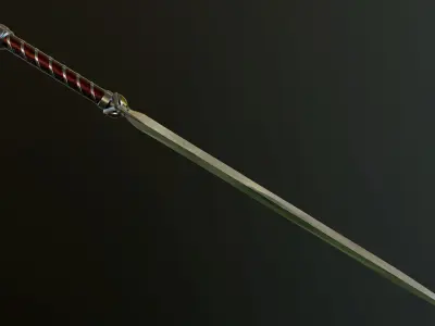 Wave Sword Low-poly 3D model