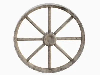 Western Wooden Wheel Set 3D model