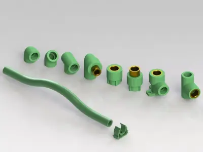 Water fittings  lavatory Free 3D model