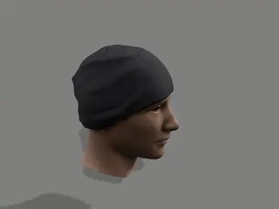 Fleece hat Low-poly 3D model