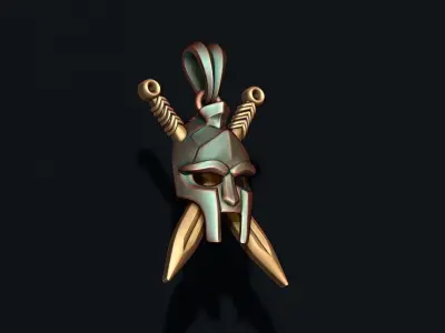 Helmet sword pendant 3D print model
