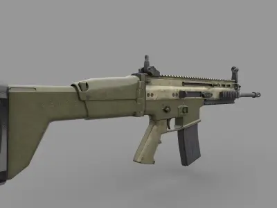 FN SCAR L RIFLE PBR Low-poly 3D model