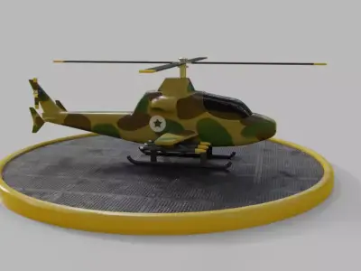 Military Helicopter Low-poly 3D model