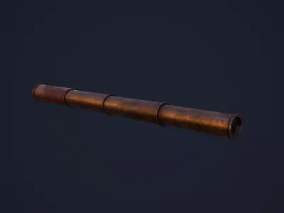 Spyglass cannon Low-poly 3D model
