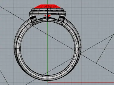 Anello sweep1 con castone e traforo laterale Free 3D model