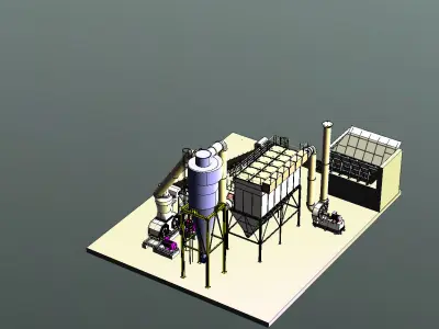CALCITE FACILITY 0-160 MICRON 40 TONS -hour COMPLETE PROJECT 3D model