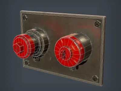 Fire Hydrant - Wall Low-poly 3D model