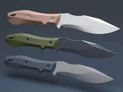 Hunting and combat modern knife 3D model purchase