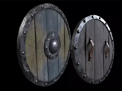 Medieval Shield Low-poly 3D model 12