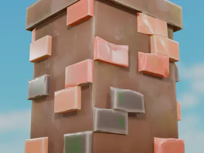 3D Low Poly  Medieval Stylized Chimney Low-poly 3D model