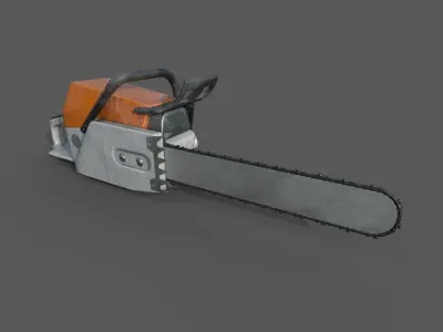 Chainsaw - Lowpoly - PBR - Animated Low-poly 3D model