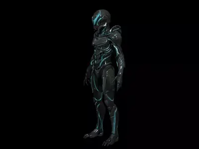 futuristic alien trooper 3D 3D model