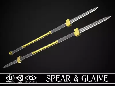 Spear and Glaive A4 Low-poly 3D model