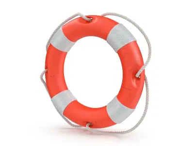 Orange Lifebuoy Low-poly 3D model