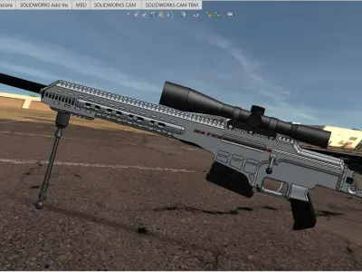 Sniper rifle with scope Free 3D model